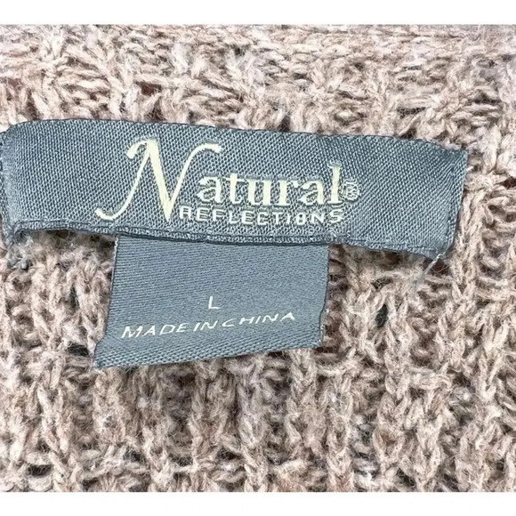 Natural Reflections Long Sleeve V-neck Sweater L - Picture 3 of 3